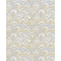 Gift Wrap (24"x100') GOLD & SILVER FEATHERS